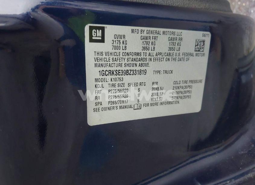 Photo 9 of 2011 Chevrolet Silverado 1500 LT (VIN 1GCRKSE39BZ331819)