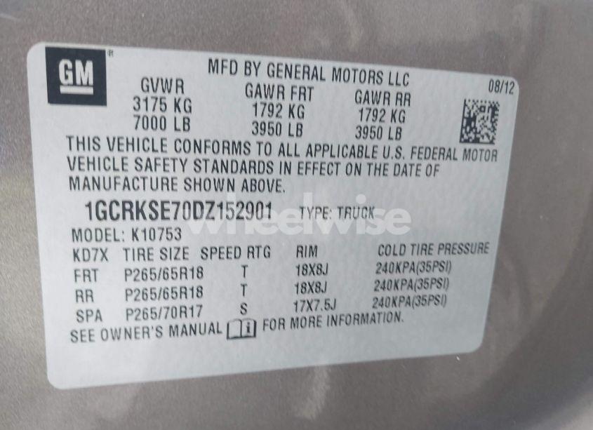 Photo 9 of 2013 Chevrolet Silverado 1500 LT (VIN 1GCRKSE70DZ152901)