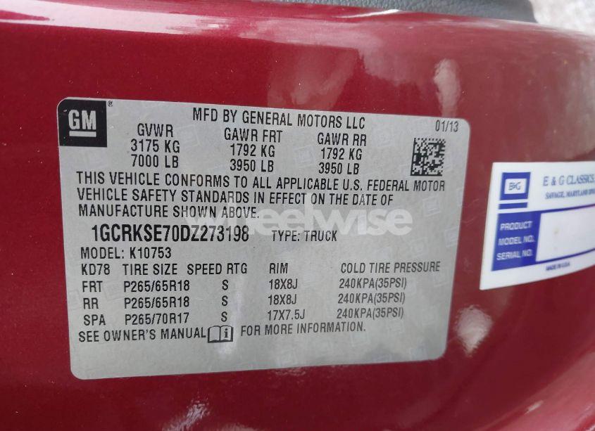 Photo 9 of 2013 Chevrolet Silverado 1500 LT (VIN 1GCRKSE70DZ273198)