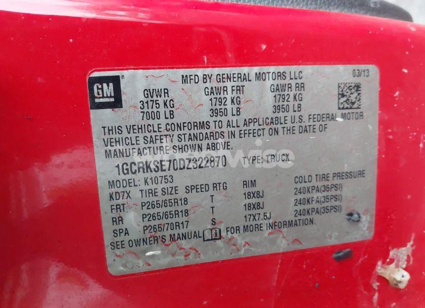 Photo 9 of 2013 Chevrolet Silverado 1500 LT (VIN 1GCRKSE70DZ322870)