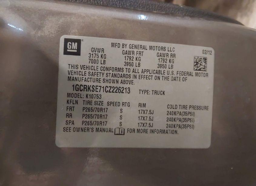 Photo 9 of 2012 Chevrolet Silverado 1500 LT (VIN 1GCRKSE71CZ226213)