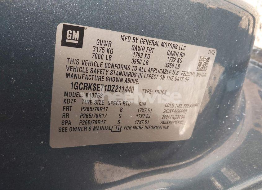 Photo 9 of 2013 Chevrolet Silverado 1500 LT (VIN 1GCRKSE71DZ211440)