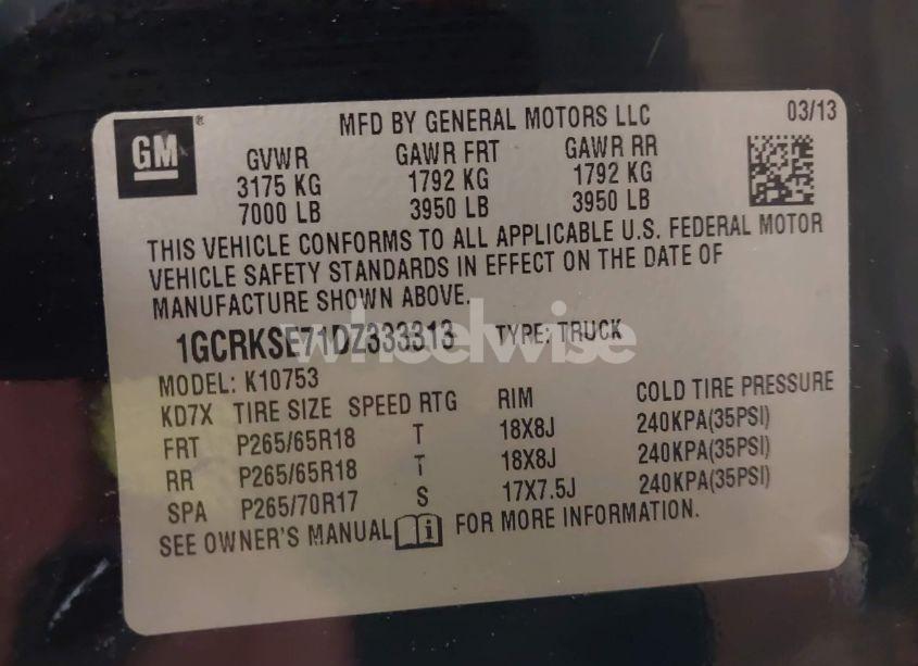 Photo 9 of 2013 Chevrolet Silverado 1500 LT (VIN 1GCRKSE71DZ333313)