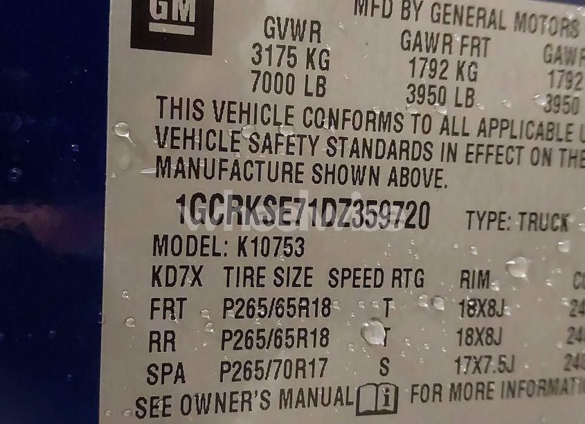 Photo 9 of 2013 Chevrolet Silverado 1500 (VIN 1GCRKSE71DZ359720)