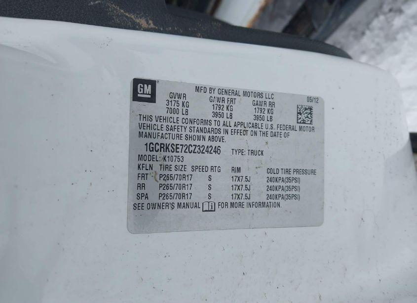 Photo 9 of 2012 Chevrolet Silverado 1500 LT (VIN 1GCRKSE72CZ324246)