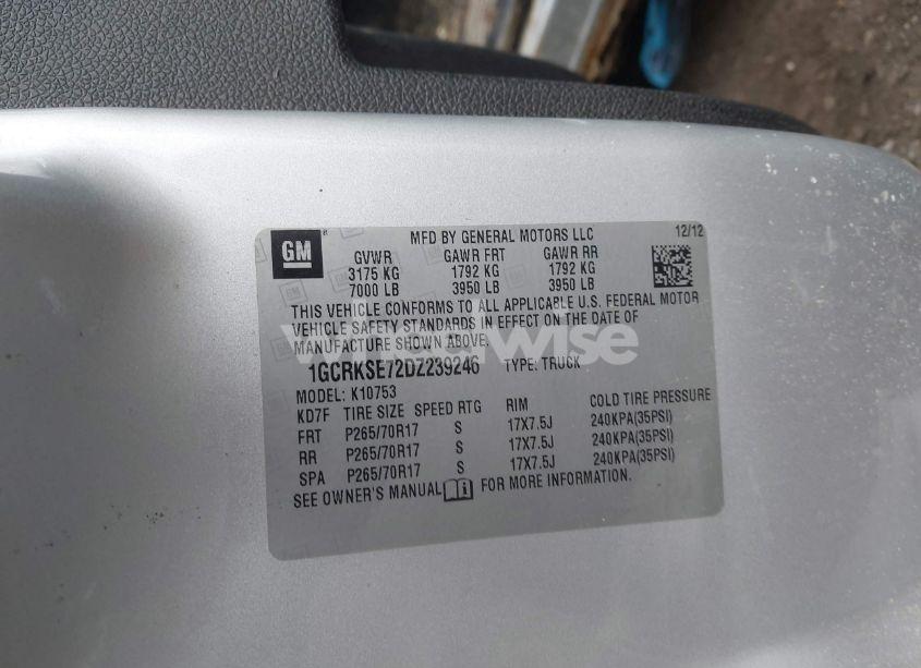 Photo 9 of 2013 Chevrolet Silverado 1500 LT (VIN 1GCRKSE72DZ239246)