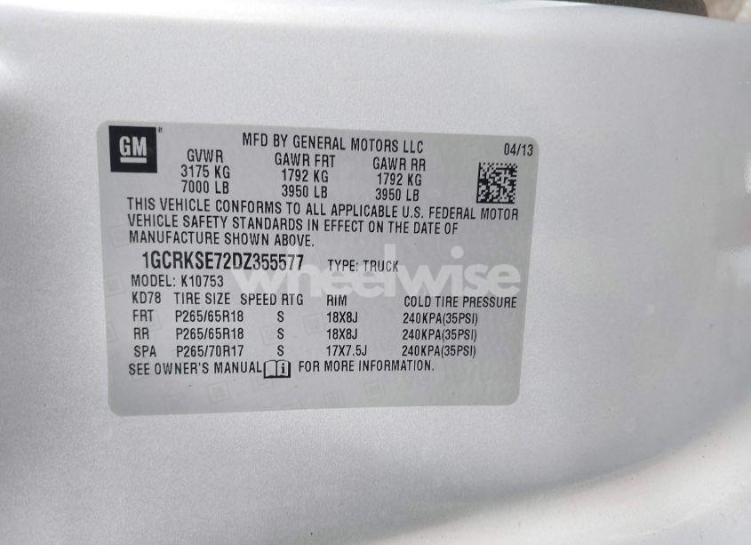 Photo 9 of 2013 Chevrolet Silverado 1500 LT (VIN 1GCRKSE72DZ355577)