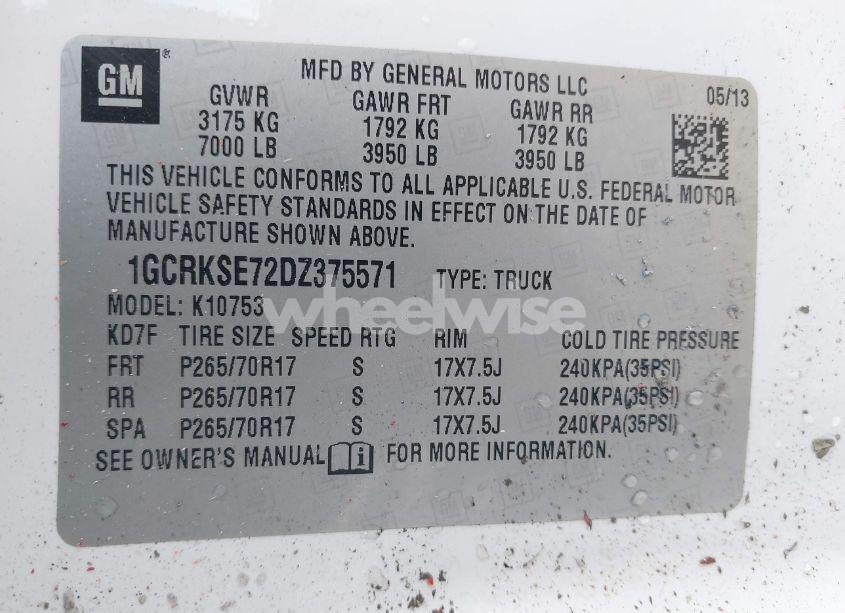 Photo 9 of 2013 Chevrolet Silverado 1500 LT (VIN 1GCRKSE72DZ375571)
