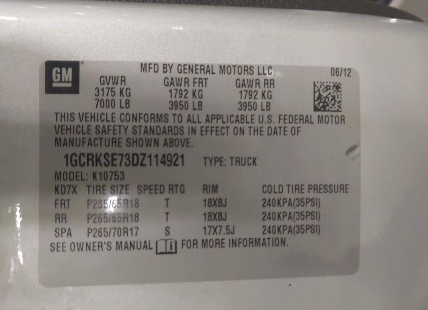 Photo 9 of 2013 Chevrolet Silverado 1500 LT (VIN 1GCRKSE73DZ114921)