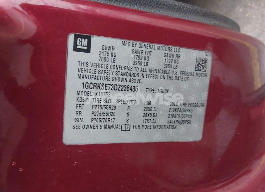 Photo 9 of 2013 Chevrolet Silverado 1500 LT (VIN 1GCRKSE73DZ236436)