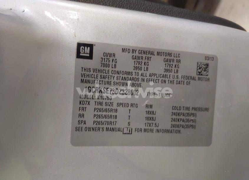 Photo 9 of 2013 Chevrolet Silverado 1500 LT (VIN 1GCRKSE73DZ328002)