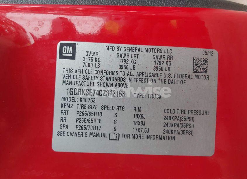 Photo 9 of 2012 Chevrolet Silverado 1500 LT (VIN 1GCRKSE74CZ312163)