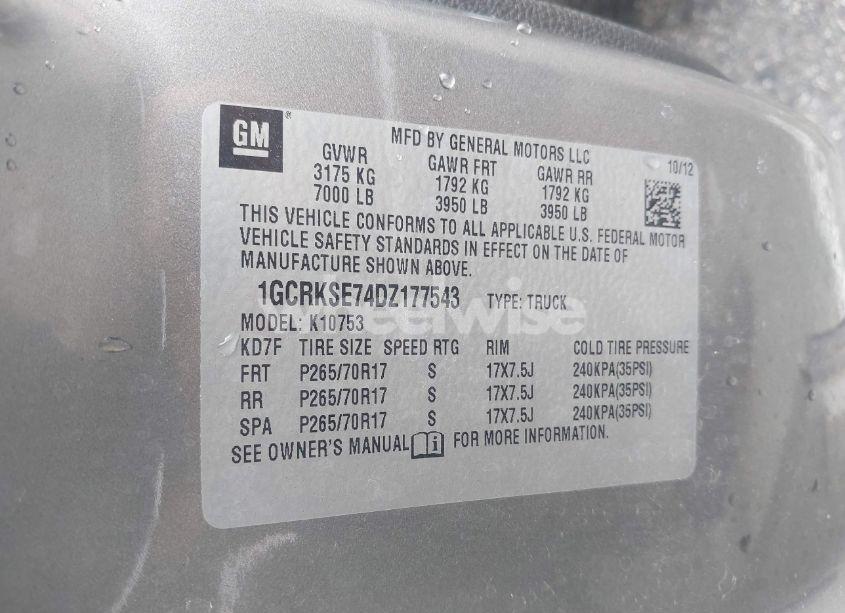 Photo 9 of 2013 Chevrolet Silverado 1500 LT (VIN 1GCRKSE74DZ177543)