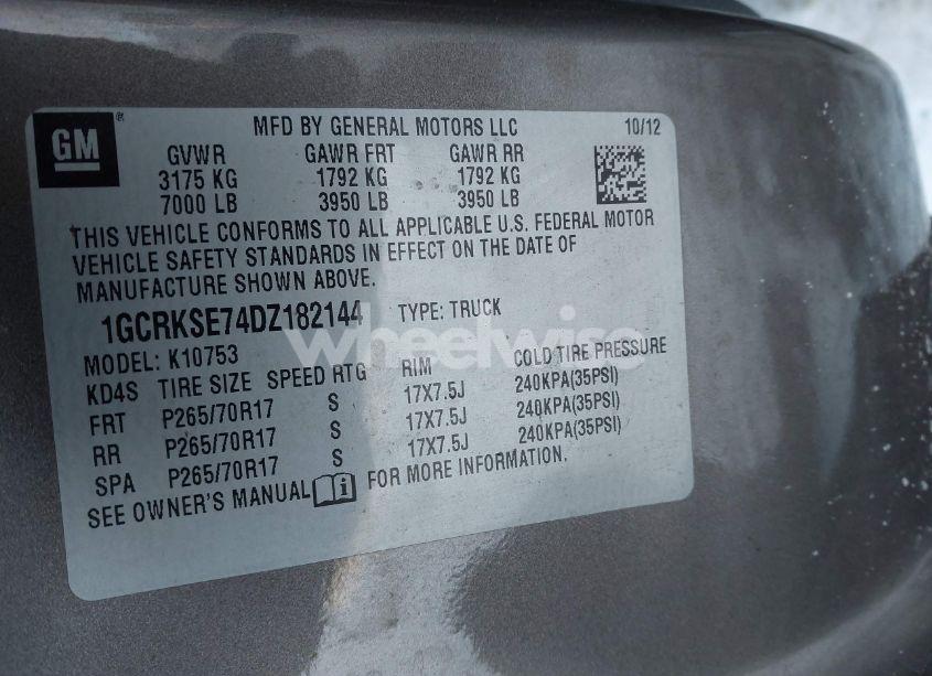 Photo 9 of 2013 Chevrolet Silverado 1500 LT (VIN 1GCRKSE74DZ182144)