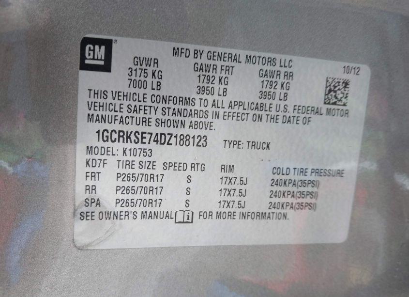 Photo 9 of 2013 Chevrolet Silverado 1500 LT (VIN 1GCRKSE74DZ188123)
