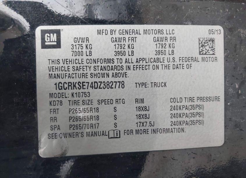 Photo 9 of 2013 Chevrolet Silverado 1500 LT (VIN 1GCRKSE74DZ382778)
