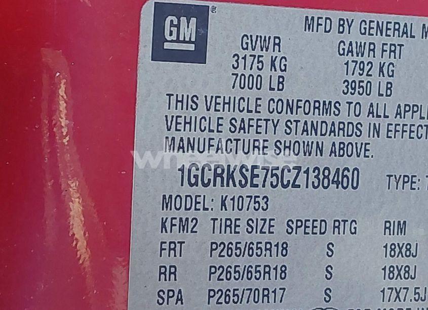 Photo 9 of 2012 Chevrolet Silverado 1500 LT (VIN 1GCRKSE75CZ138460)