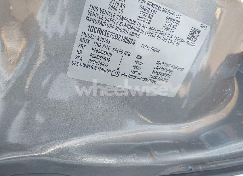 Photo 9 of 2013 Chevrolet Silverado 1500 LT (VIN 1GCRKSE75DZ185974)