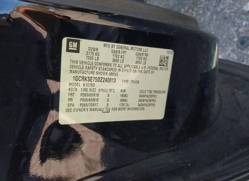 Photo 9 of 2013 Chevrolet Silverado 1500 LT (VIN 1GCRKSE75DZ240813)