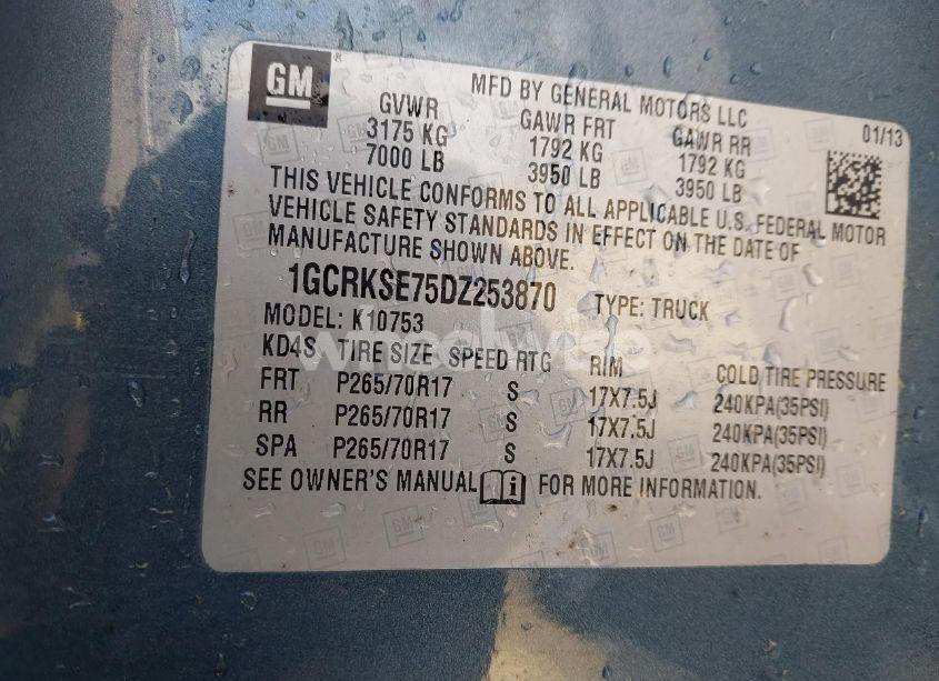 Photo 9 of 2013 Chevrolet Silverado 1500 LT (VIN 1GCRKSE75DZ253870)