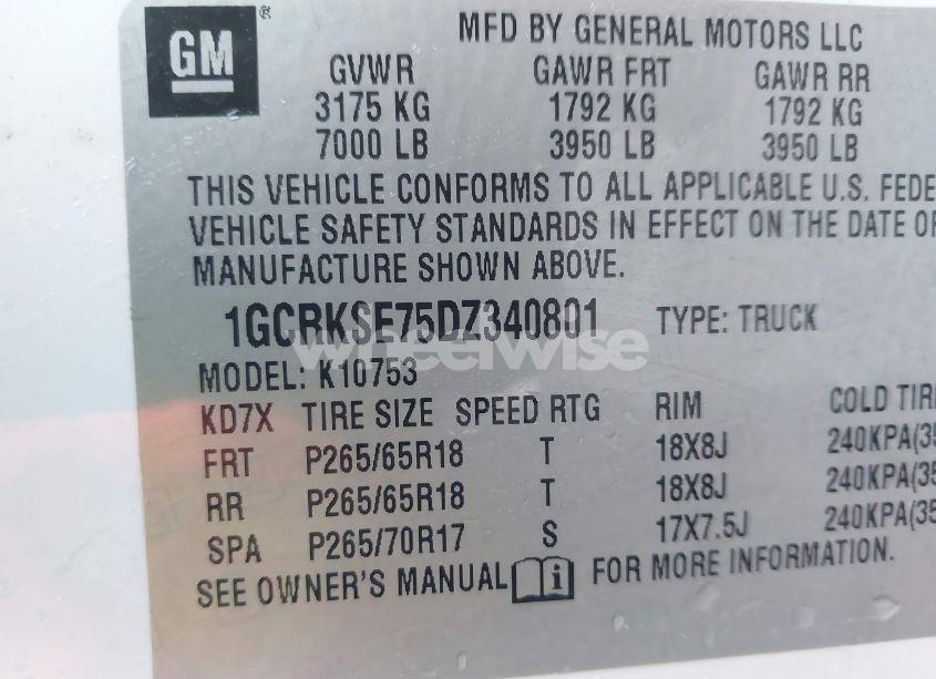 Photo 9 of 2013 Chevrolet Silverado 1500 LT (VIN 1GCRKSE75DZ340801)