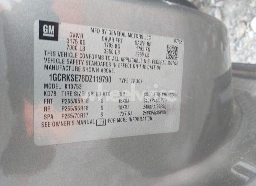 Photo 9 of 2013 Chevrolet Silverado 1500 LT (VIN 1GCRKSE76DZ119790)