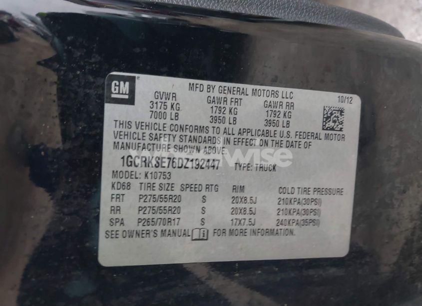 Photo 9 of 2013 Chevrolet Silverado 1500 LT (VIN 1GCRKSE76DZ192447)