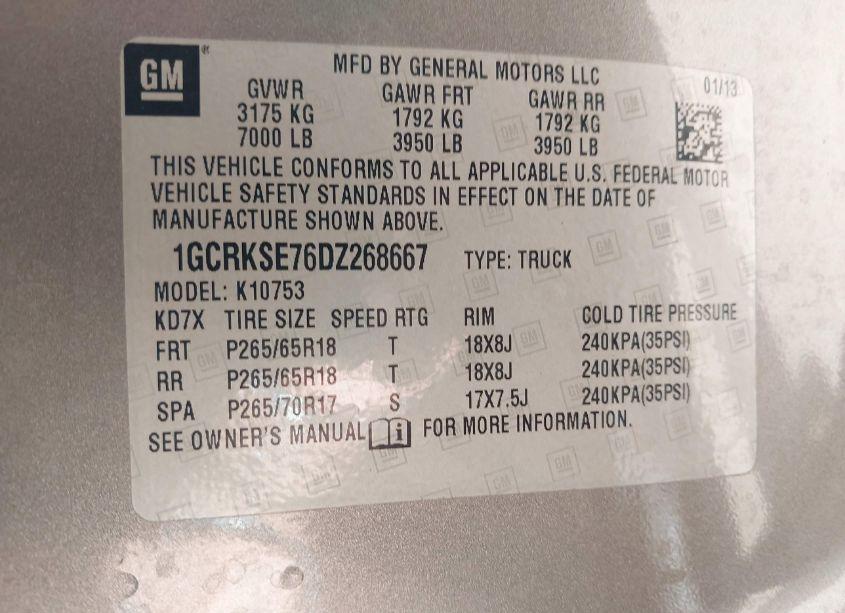 Photo 9 of 2013 Chevrolet Silverado 1500 LT (VIN 1GCRKSE76DZ268667)