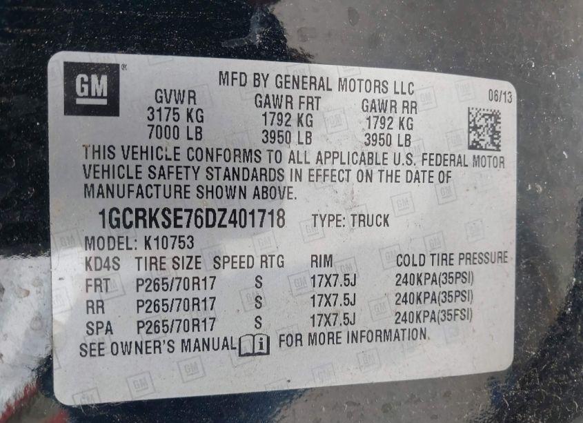 Photo 9 of 2013 Chevrolet Silverado 1500 LT (VIN 1GCRKSE76DZ401718)