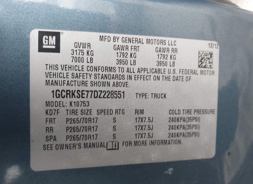 Photo 9 of 2013 Chevrolet Silverado 1500 LT (VIN 1GCRKSE77DZ228551)