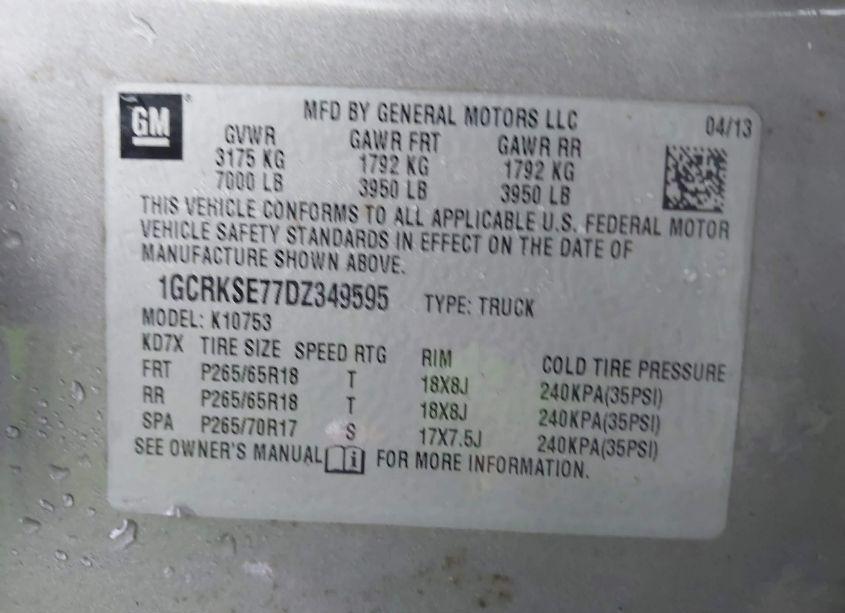 Photo 9 of 2013 Chevrolet Silverado 1500 LT (VIN 1GCRKSE77DZ349595)