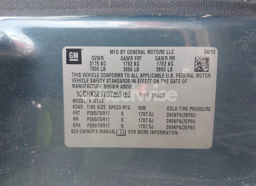 Photo 9 of 2013 Chevrolet Silverado 1500 LT (VIN 1GCRKSE77DZ359169)