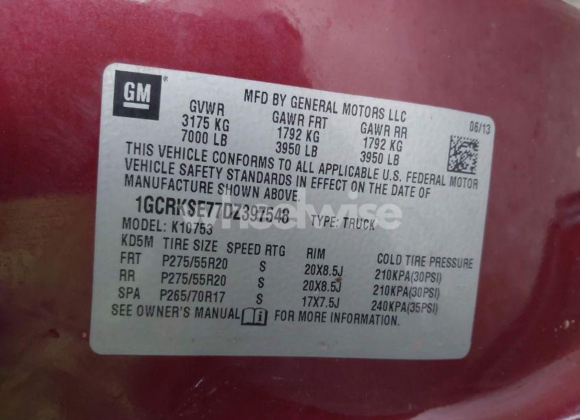 Photo 9 of 2013 Chevrolet Silverado 1500 LT (VIN 1GCRKSE77DZ397548)