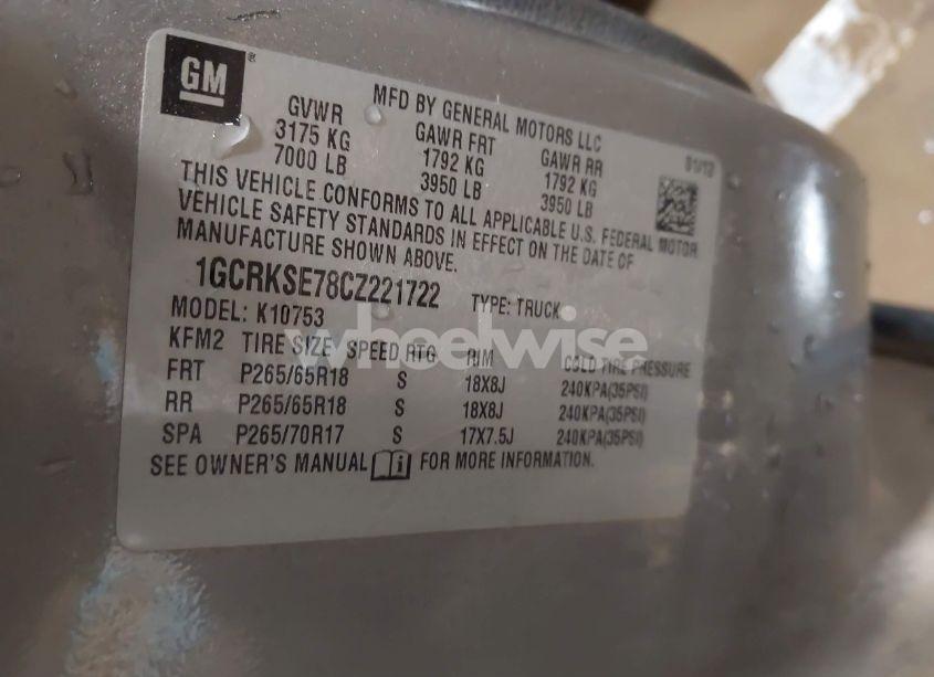 Photo 9 of 2012 Chevrolet Silverado 1500 LT (VIN 1GCRKSE78CZ221722)