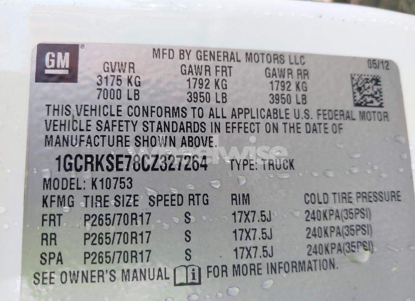 Photo 9 of 2012 Chevrolet Silverado 1500 LT (VIN 1GCRKSE78CZ327264)