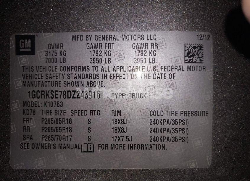 Photo 9 of 2013 Chevrolet Silverado 1500 LT (VIN 1GCRKSE78DZ243916)