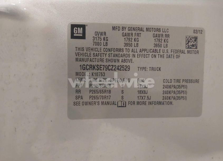 Photo 9 of 2012 Chevrolet Silverado 1500 LT (VIN 1GCRKSE79CZ242529)
