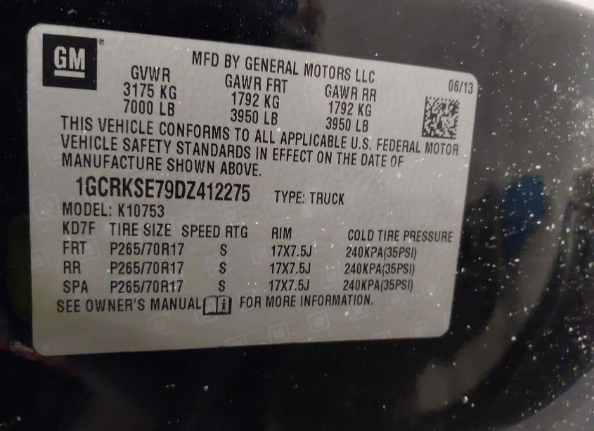 Photo 9 of 2013 Chevrolet Silverado 1500 LT (VIN 1GCRKSE79DZ412275)