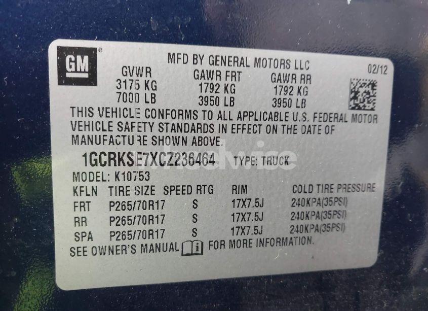 Photo 9 of 2012 Chevrolet Silverado 1500 LT (VIN 1GCRKSE7XCZ236464)