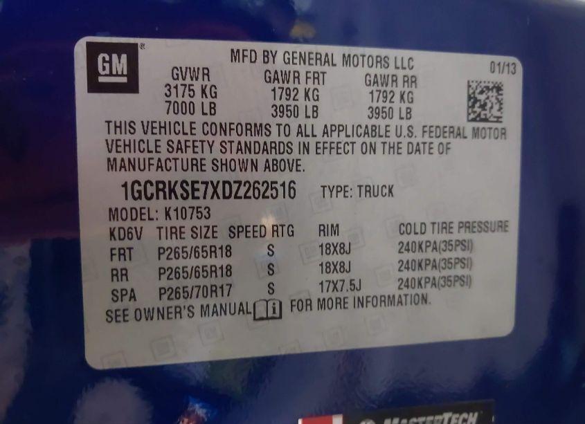 Photo 9 of 2013 Chevrolet Silverado 1500 LT (VIN 1GCRKSE7XDZ262516)