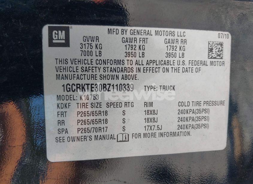 Photo 9 of 2011 Chevrolet Silverado K1500 LTZ (VIN 1GCRKTE30BZ110339)