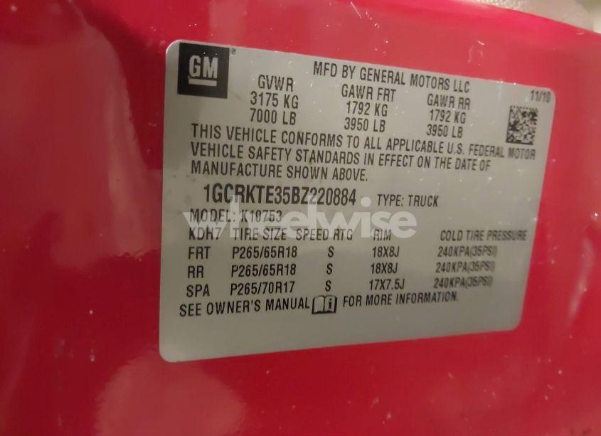 Photo 9 of 2011 Chevrolet Silverado 1500 LTZ (VIN 1GCRKTE35BZ220884)