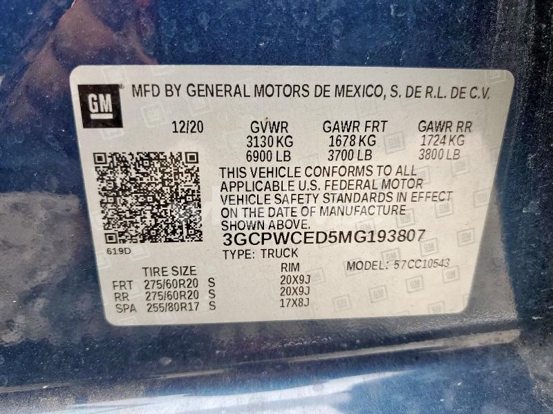 Photo 8 of 2021 CHEVROLET SILVERADO C1500 LT (VIN 1GCRWAEF4MZ332243)