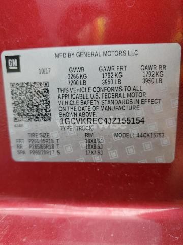 Photo 12 of 2018 CHEVROLET SILVERADO K1500 LT N/A (VIN 1GCRWAEF5KZ180549)