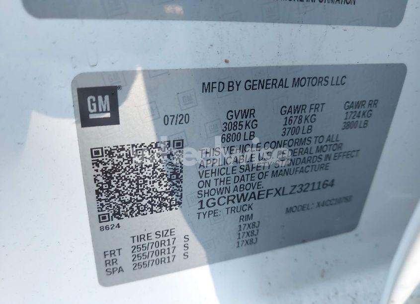 Photo 9 of 2020 Chevrolet Silverado 1500 2WD STANDARD BED WT (VIN 1GCRWAEFXLZ321164)