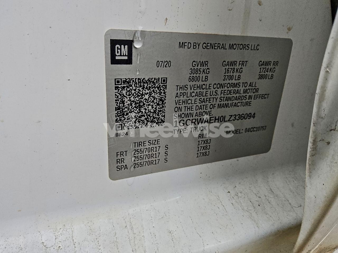 Photo 12 of 2020 CHEVROLET SILVERADO C1500 (VIN 1GCRWAEH0LZ336094)