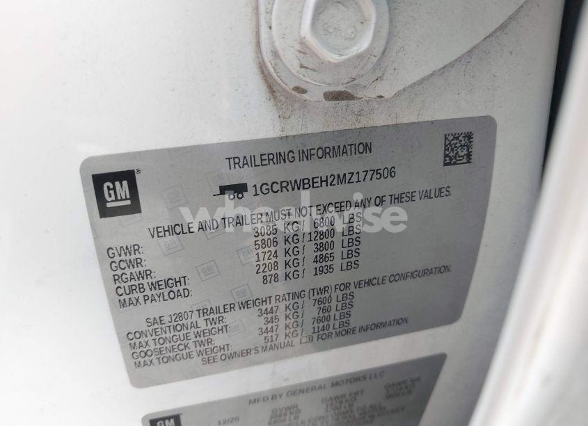 Photo 9 of 2021 Chevrolet Silverado 1500 2WD DOUBLE CAB STANDARD BED CUSTOM (VIN 1GCRWBEH2MZ177506)