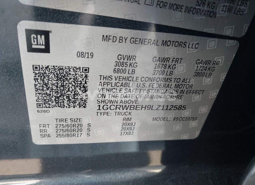 Photo 9 of 2020 Chevrolet Silverado 1500 2WD DOUBLE CAB STANDARD BED CUSTOM (VIN 1GCRWBEH9LZ112585)