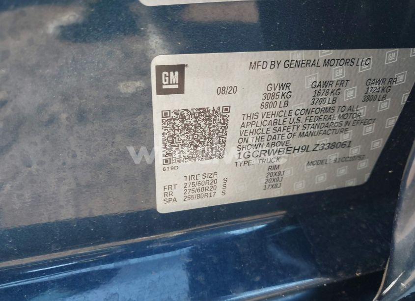 Photo 9 of 2020 Chevrolet Silverado 1500 2WD DOUBLE CAB STANDARD BED CUSTOM (VIN 1GCRWBEH9LZ338061)