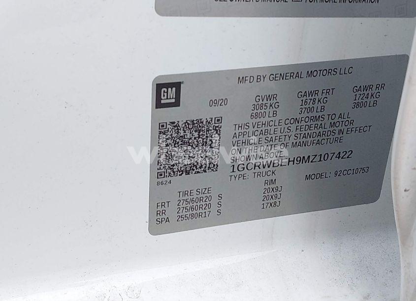 Photo 9 of 2021 Chevrolet Silverado 1500 2WD DOUBLE CAB STANDARD BED CUSTOM (VIN 1GCRWBEH9MZ107422)